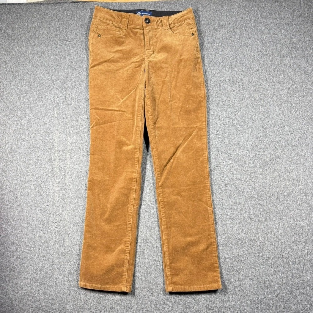 Democracy Womens Camel Tan Corduroy Straight Leg Pants Size 8